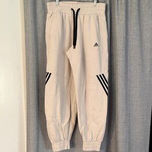 Adidas Beige Joggers with Black Accents